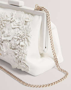 TED BAKER FIORELL Flower 3D Applique Clutch Bag (Dimensiuni: 21 x 11.5 x 7.5cm.)