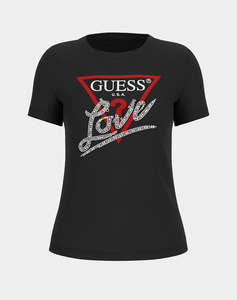 GUESS SS CN PEARLS LOVE TRIANGLE TEE BLUZA DE DAMA