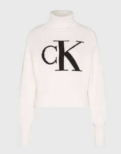 CALVIN KLEIN JEANS BLOWN UP CK LOOSE SWEATER CONTRA