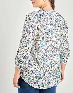 PARABITA Bluza din vascoza, imprimata floral, cu pliuri.
