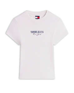 TOMMY JEANS TJW SLIM LOGO 2 POINTELLE TEE