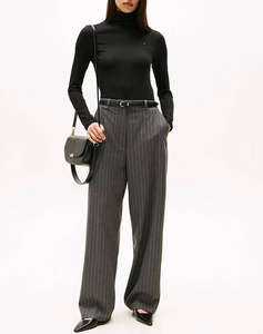 TOMMY HILFIGER SLIM 5X2 RIB ROLL-NK LS