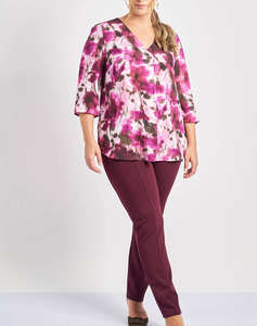 PARABITA Bluza imprimata floral, cu maneci rulate