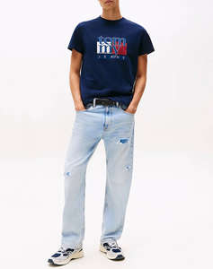 TOMMY JEANS TJM SLIM RWB FLAG TEE EXT