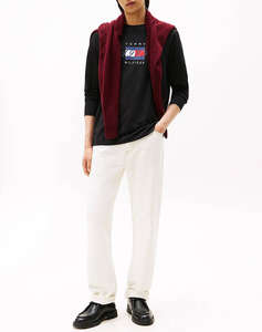 TOMMY HILFIGER LINEAR FLAG GRAPHIC LS TEE