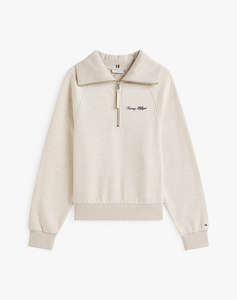 TOMMY HILFIGER CLASSIC SCRIPT FLEECE HALF-ZIP