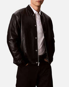 CALVIN KLEIN JEANS LS FX LTHR FLLD BMBR