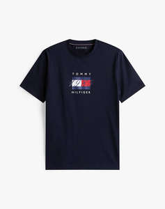 TOMMY HILFIGER LINEAR FLAG GRAPHIC TEE