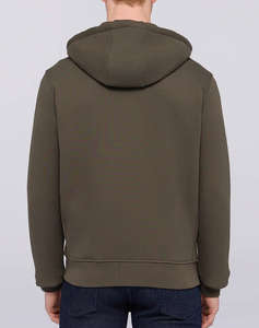 TRUSARDI SWEAT-FELPA CON ZIP E CAPPUCCIO IN JERSEY DIAGONALE CON RICAMO PUNTO CUORE