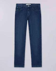 TRUSSARDI JEANS -5 TASCHE 380 ICON IN DENIM BLUE STONE WASHED CON TRATTAMENTO CHIMICO