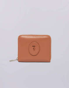 TRUSSARDI SOCIETY ZIP AROUND WALLET MD - CALF LEATHER (Dimensiuni: 11 x 9cm.)