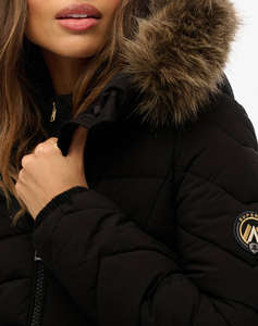 SUPERDRY D2 OVIN FUJI FAUX FUR HOOD MID LENGTH GEACA DE DAMA