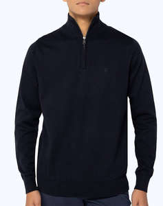BOSTONIANS Pulover DIN BUMBAC HALF-ZIP REGULAR FIT