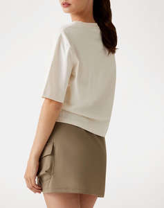 GUESS PEONY AOP EMBROIDERY BOXY TEE BLUZA DE DAMA