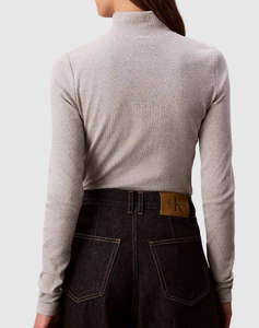 CALVIN KLEIN LS WOVEN LABEL TURTLENECK