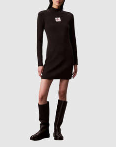 CALVIN KLEIN JEANS LS T NECK MINI DRESS