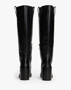 TOMMY HILFIGER RIDING LTHR LONG BOOT BLOCK HEEL