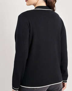 PARABITA Cardigan tricotat cu guler bicolor