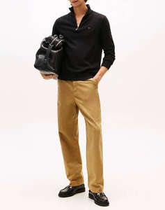 TOMMY HILFIGER PIMA ORG CTN CASHMERE ZIP MOCK