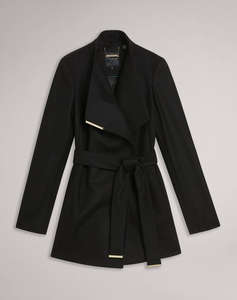 TED BAKER ROSESS Short Belted Wool Wrap Coat