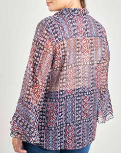 PARABITA Camasa boho din chiffon cu imprimeu