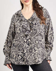PARABITA Bluza din viscoza cu decoratiuni tip lahuire