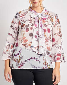 PARABITA Bluza chiffon cu cravata
