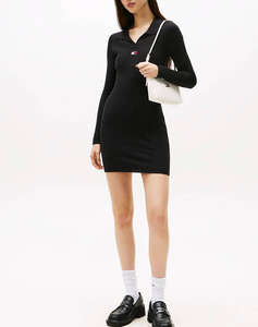 TOMMY JEANS TJW COLLAR BADGE SWEATER DRESS