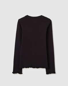 OVS TSH LS RIB SOLID