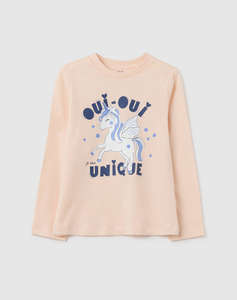OVS TSH LS PRINT4-5COL STRASS