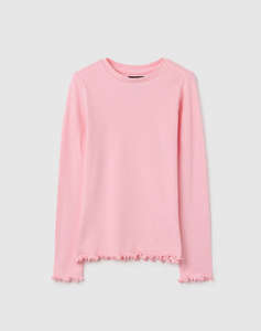 OVS TSH LS RIB SOLID