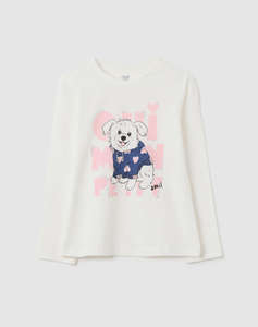 OVS TSH LS PRINT4-5COL STRASS