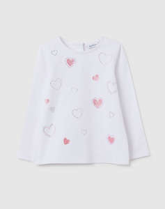 OVS T-SHIRT L/S W/HEARTS