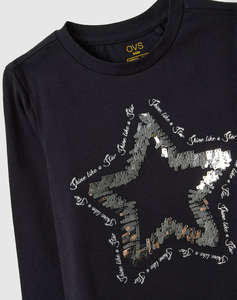 OVS T-SHIRT LS W/SEQUINS