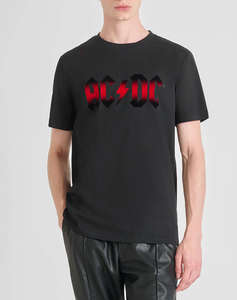 ANTONY MORATO MMKS02570FA100240 MIN OF 6 T-SHIRT REGULAR FIT IN JERSEY COTTON FABRIC WITH FLOCK PRINT BLUZA DE BARBATI
