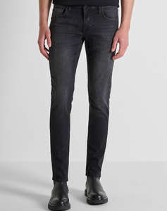 ANTONY MORATO MMDT00241FA7506121W02103 MIN OF 10 JEANS OZZY TAPERED FIT IN BLACK BLACK DENIM PANTALONI DE BARBATI