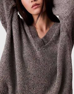 CALVIN KLEIN Chunky Neps V Neck Sweater