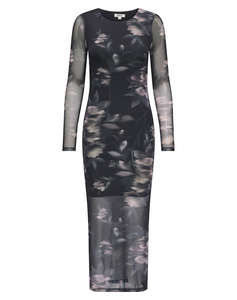 ONLY ONLKAYA LIFE LS MIDI MESH DRESS WVN