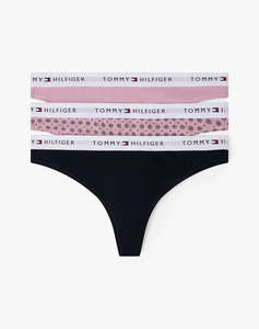 TOMMY HILFIGER 3 PACK THONG (EXT. SIZES)