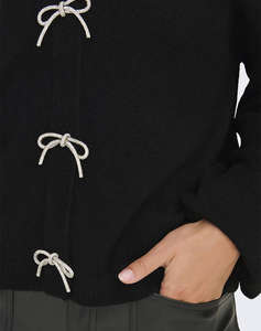 ONLY ONLDONNA LS BOW V-NECK KNT