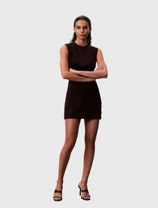 CALVIN KLEIN JEANS SL SCUBA SEAM DETAIL MINI DRESS