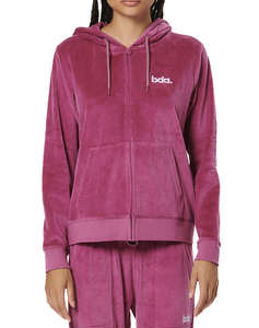 BODY ACTION WOMENS VELOUR HOODIE JACKET