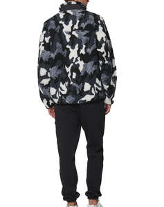 BODY ACTION MENS PRINTED SHERPA-FLEECE JACKET