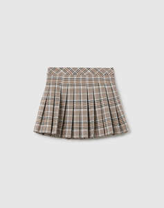 OVS CHECK SKIRT W/PLEATS