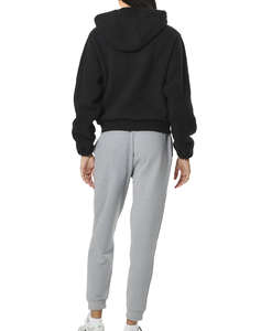 BODY ACTION WOMENS FULL-ZIP SHERPA FLEECE HOODIE