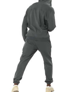 BODY ACTION MENS HALF-ZIP HOODED SWEATSHIRT
