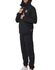 BODY ACTION MENS HALF-ZIP HOODED SWEATSHIRT