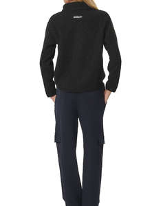 BODY ACTION WOMENS OVERSIZE BOUCLE-FLEECE HALF-ZIP