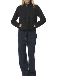 BODY ACTION WOMENS OVERSIZE BOUCLE-FLEECE HALF-ZIP