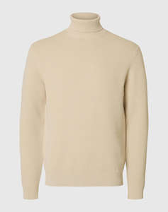 SELECTED SLHDANE LS KNIT STRUCTURE ROLL NECK NOOS